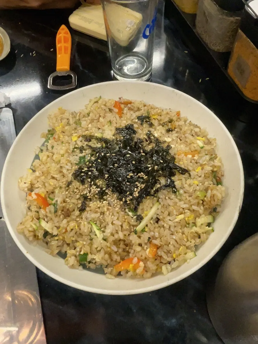 Fried rice with egg and vegetables