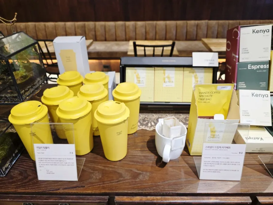 Spacious seating inside the café
