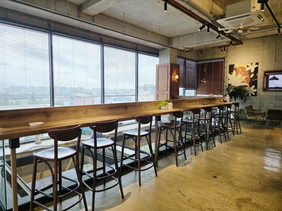 Café space leading to the third floor