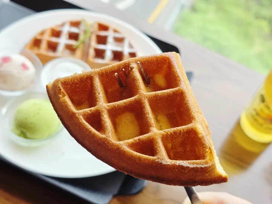 Neatly plated waffle