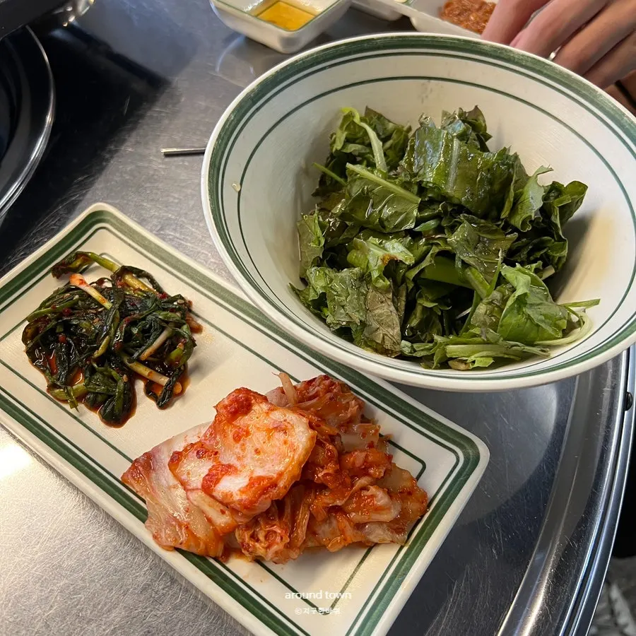 A plate of homemade green onion kimchi