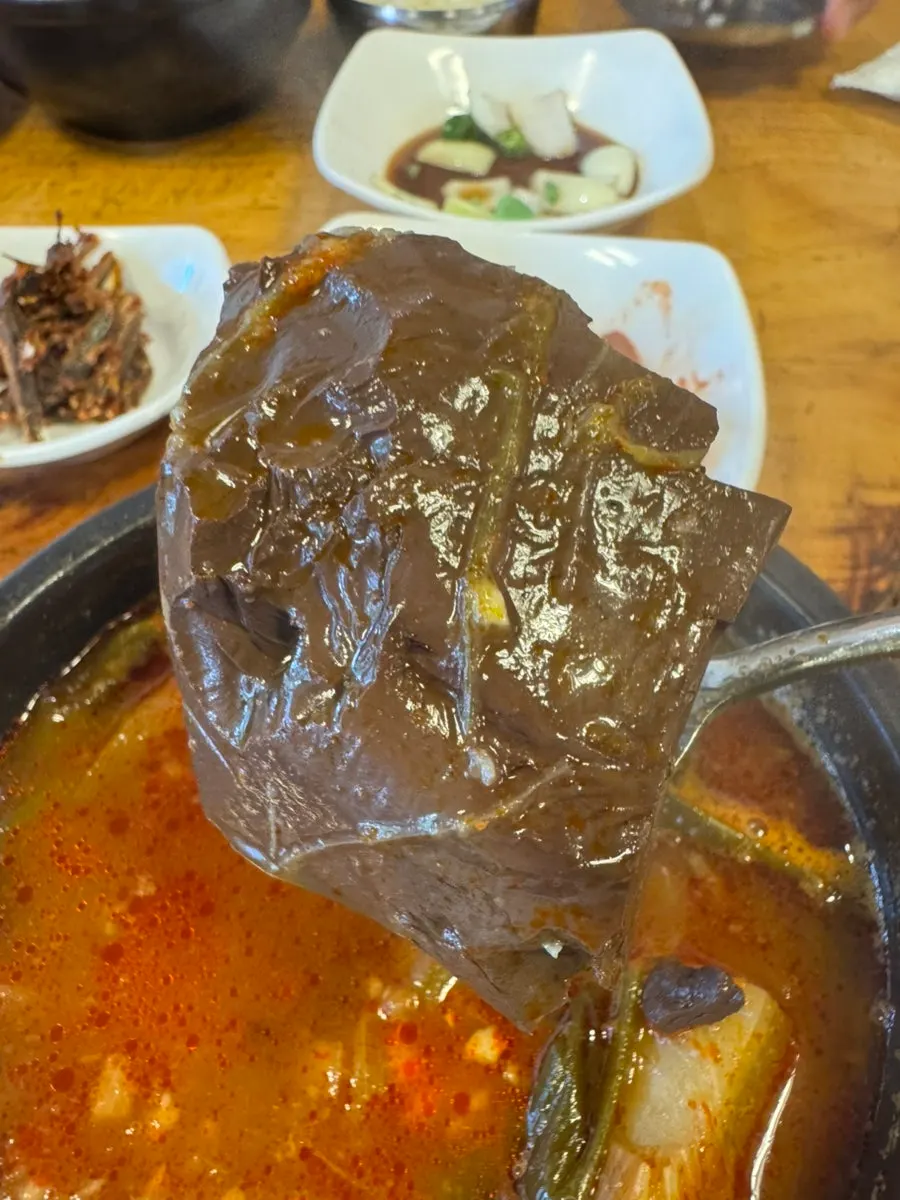 A bowl of ttaro-gukbap with sundae and scallions