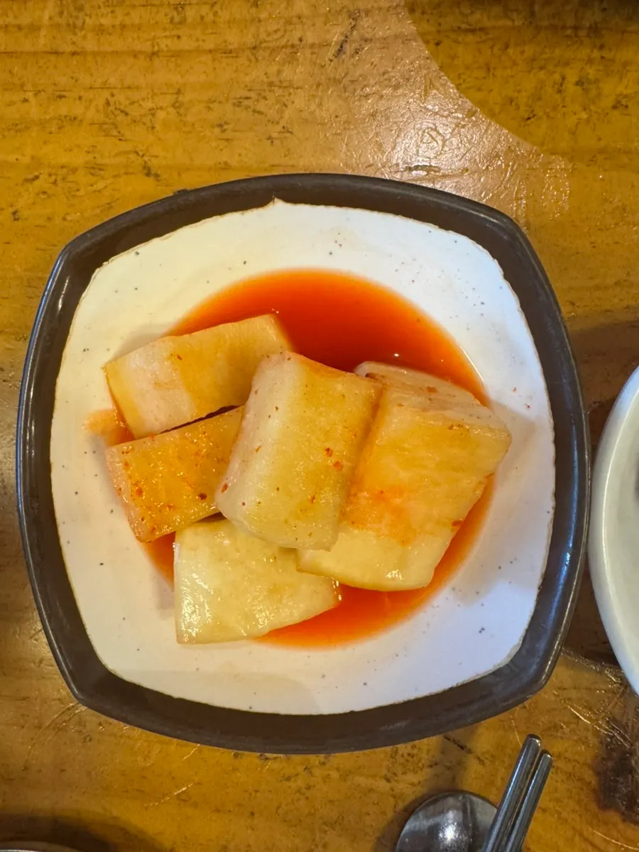 Rice added to oxtail gomtang broth