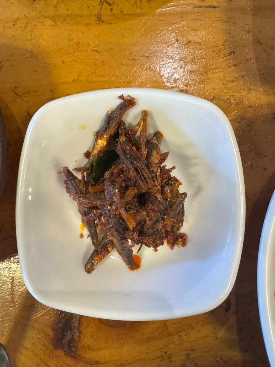 Table set with gukbap and side dishes