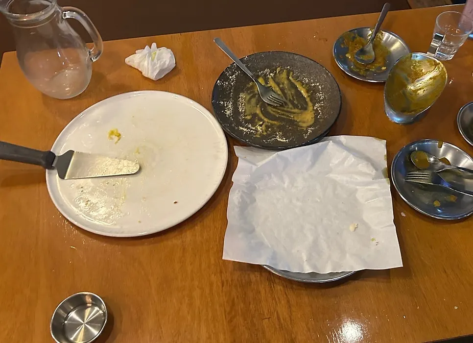 Naan eaten with curry