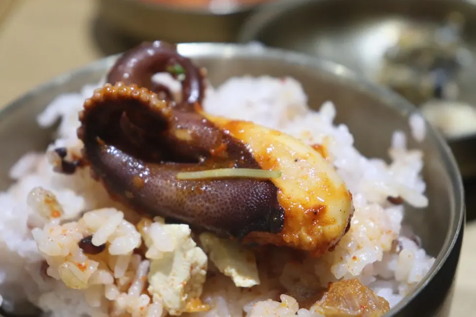 Stir-fried webfoot octopus eaten with rice