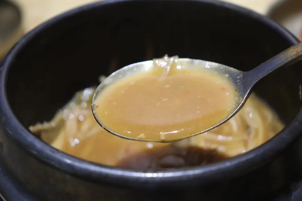 Doenjang-jjigae served with the webfoot octopus set meal