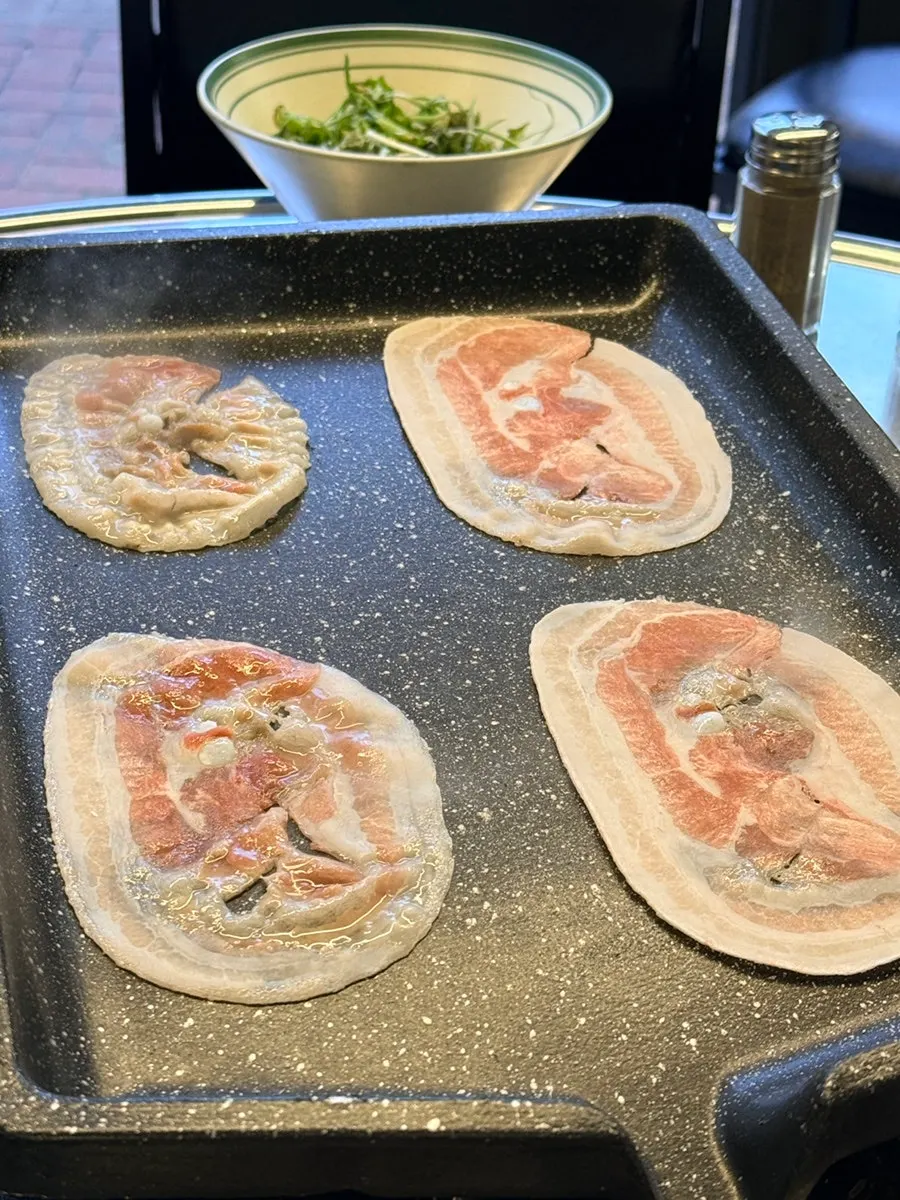 냉삼 고기 차림 사진