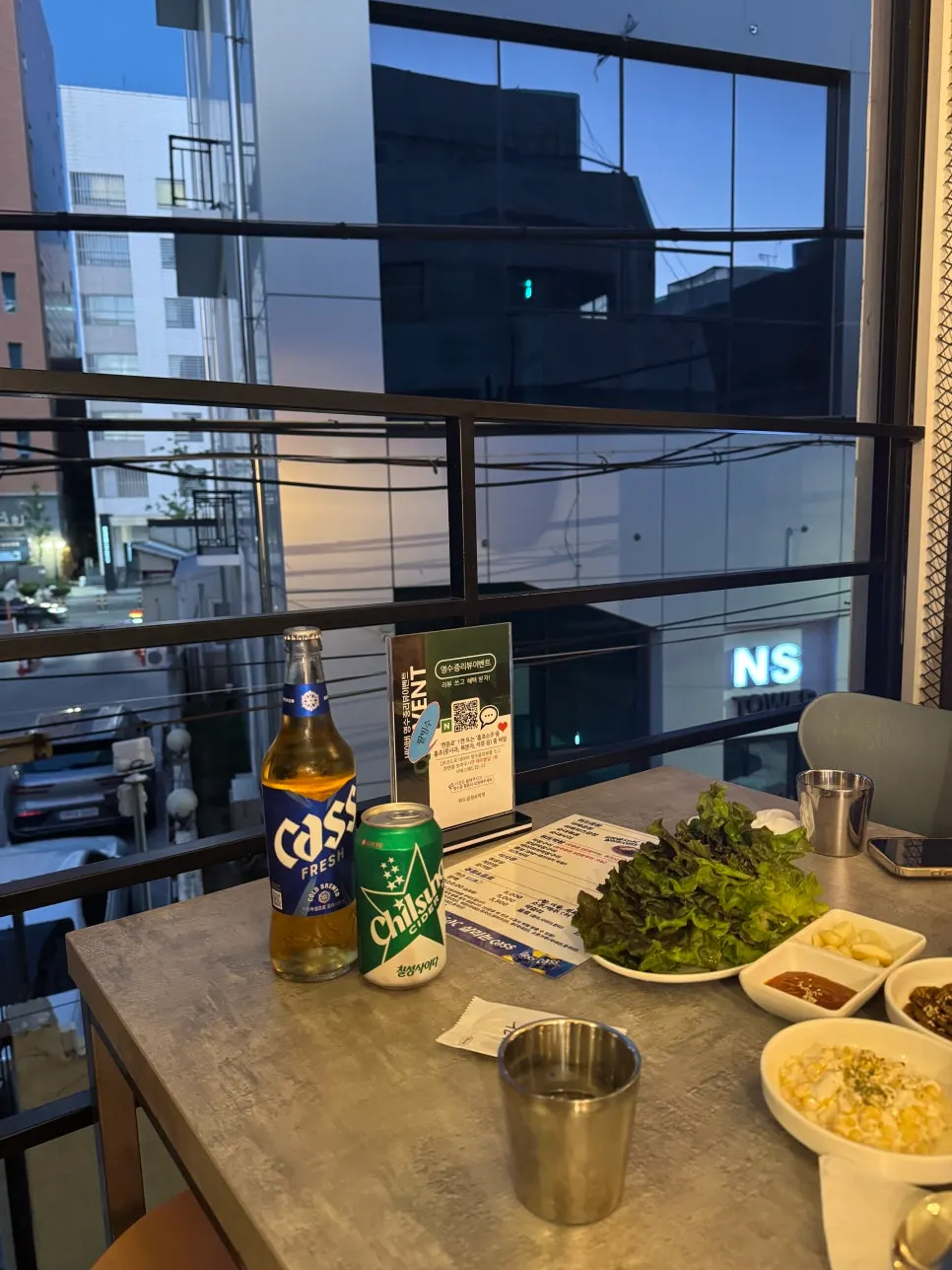 Terrace open-air seats at With Gopchang & Makchang