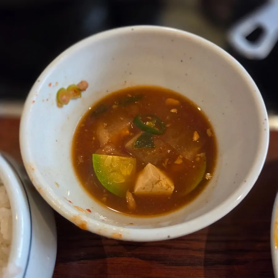The pot of steamed Daegu cod head after we started eating