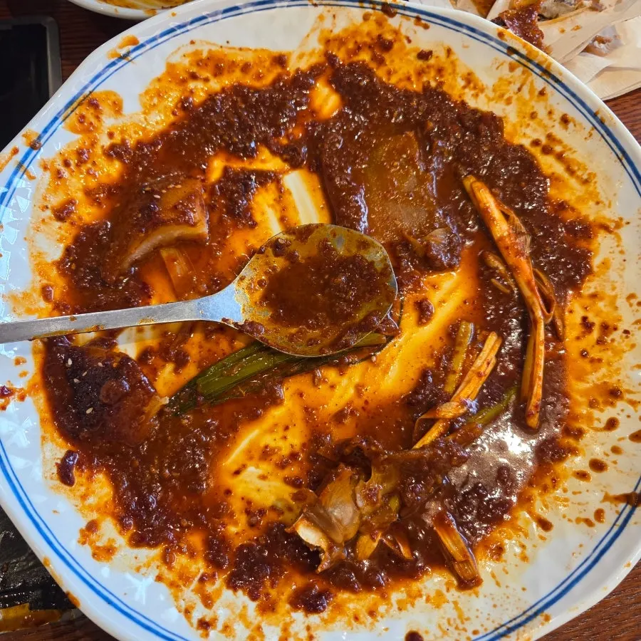 The braised cod pot completely emptied out