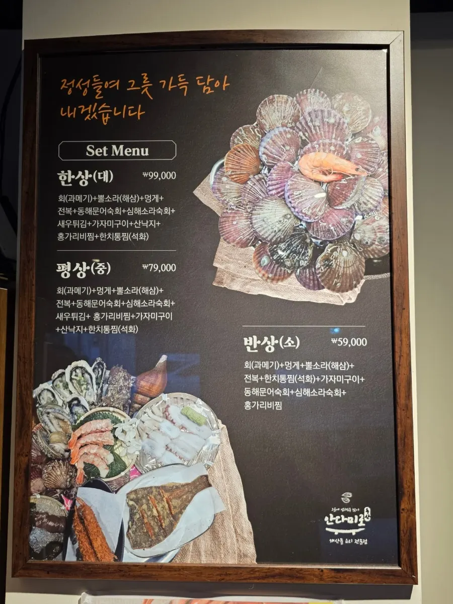 Guide to assorted individual seafood dishes