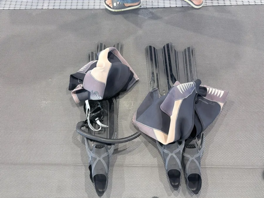 Rental gear in the diving equipment room