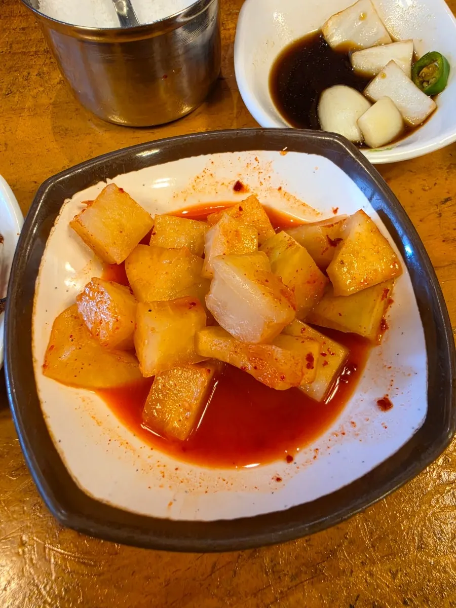 Korean soup meal at Hanwoojang
