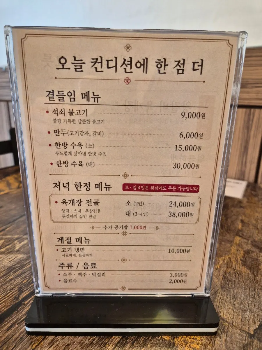 Ordered-menu information