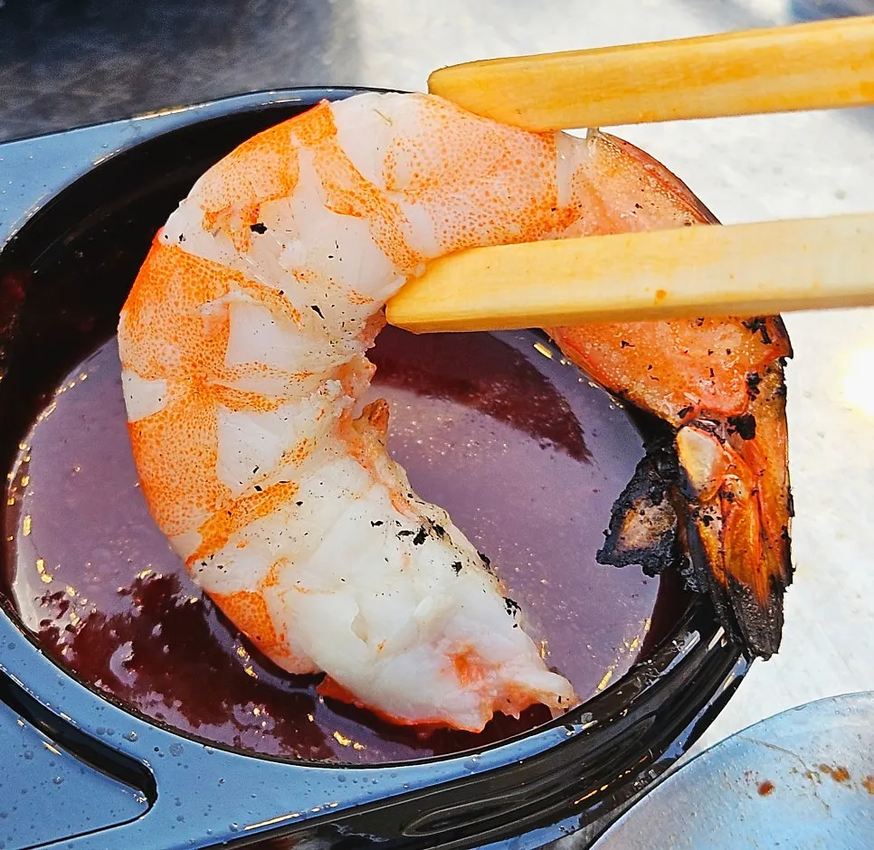 Grilled shrimp included with the medium shellfish grill