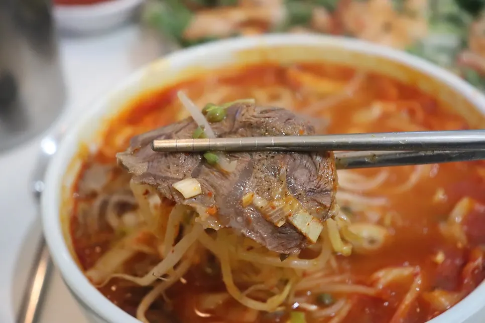 칼칼한 육개장칼국수 국물