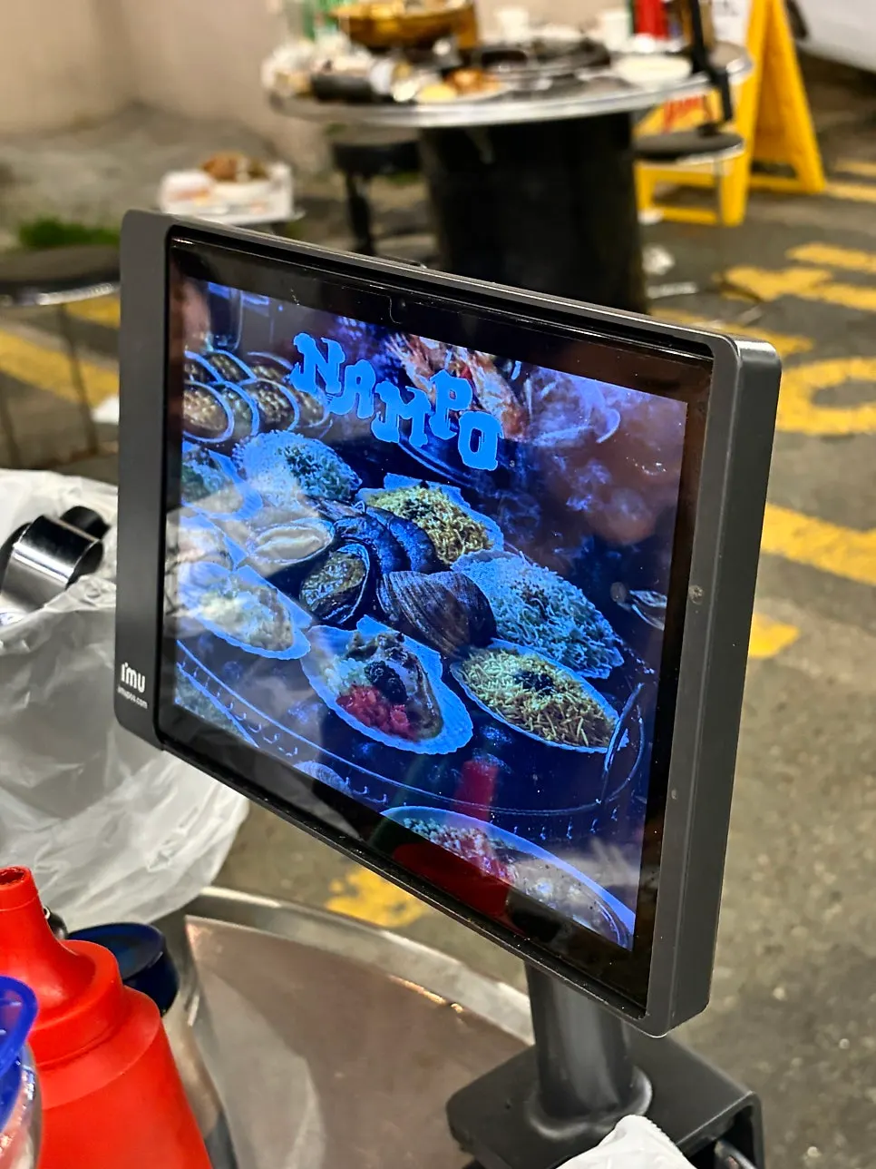 Tablet ordering screen on the table