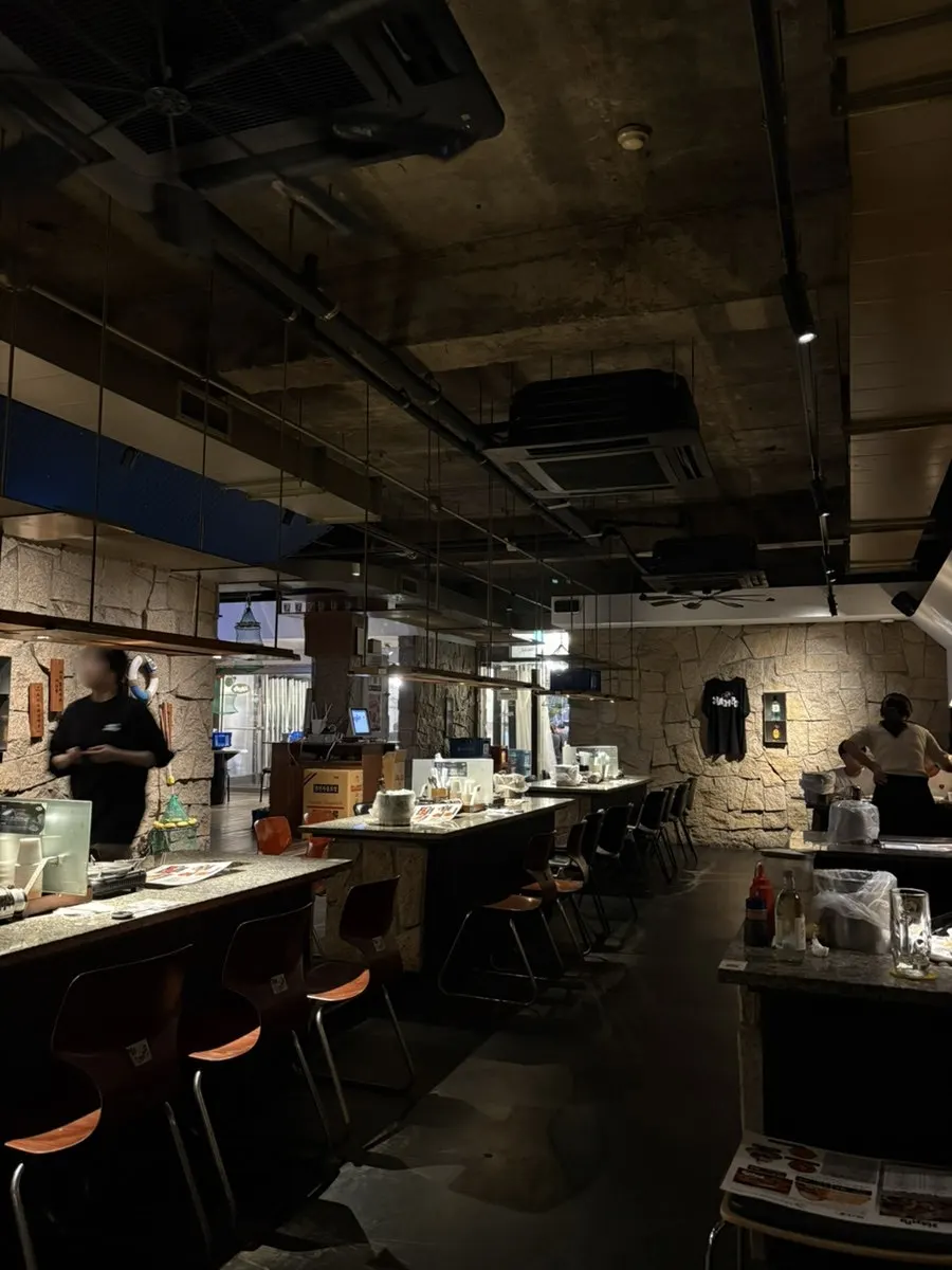 Inside Nampo, with a seafood pub atmosphere