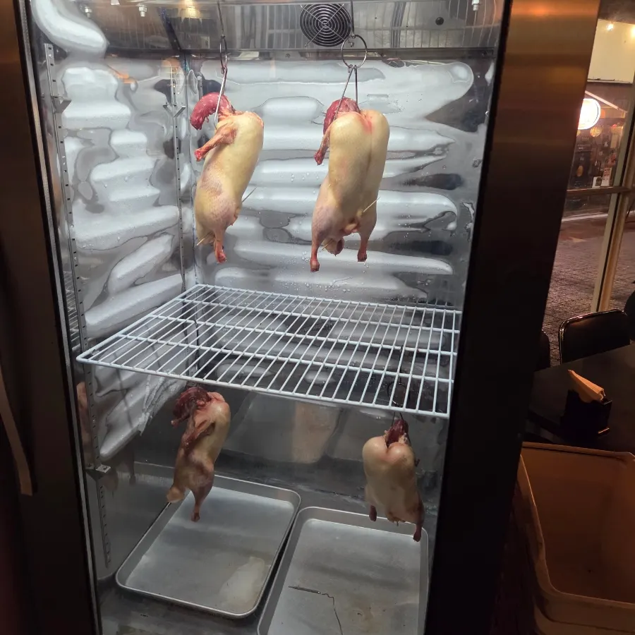 Ducks hanging near the kitchen