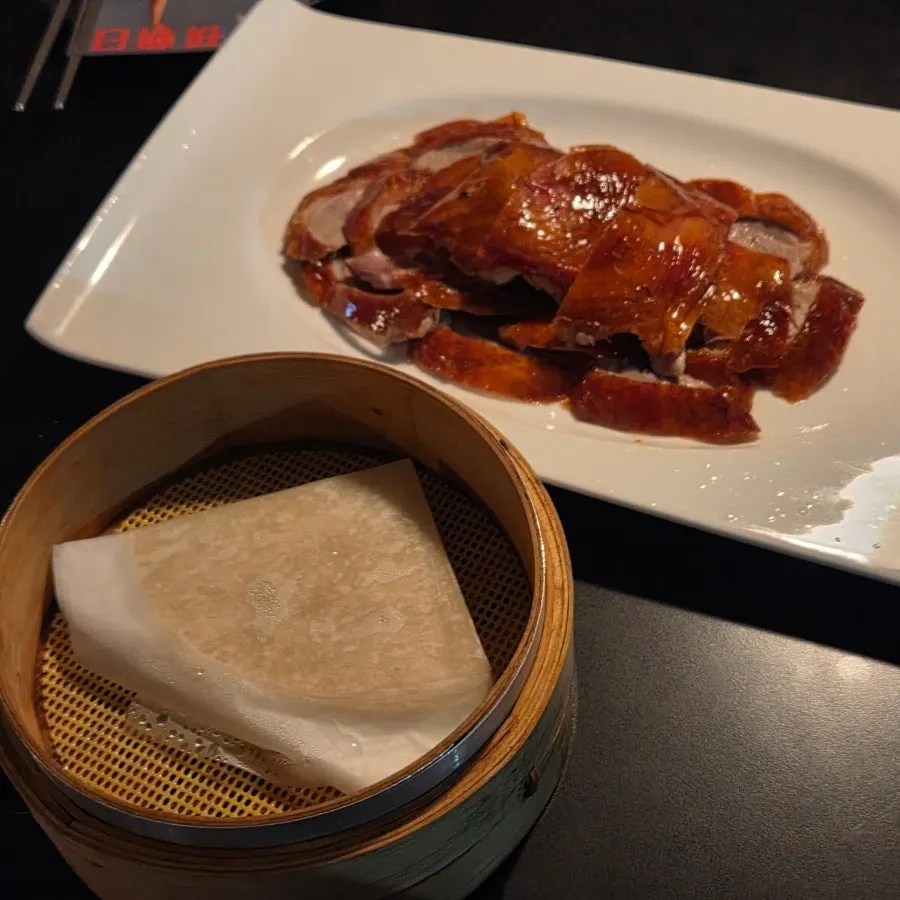 Peking duck and wheat pancake spread