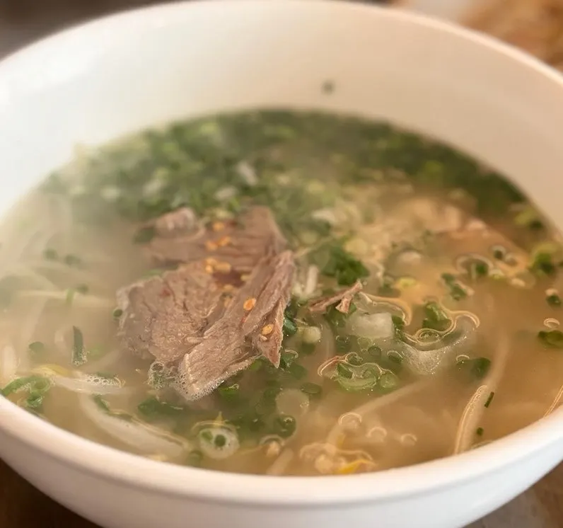 Bowl of pho received as a review-event bonus