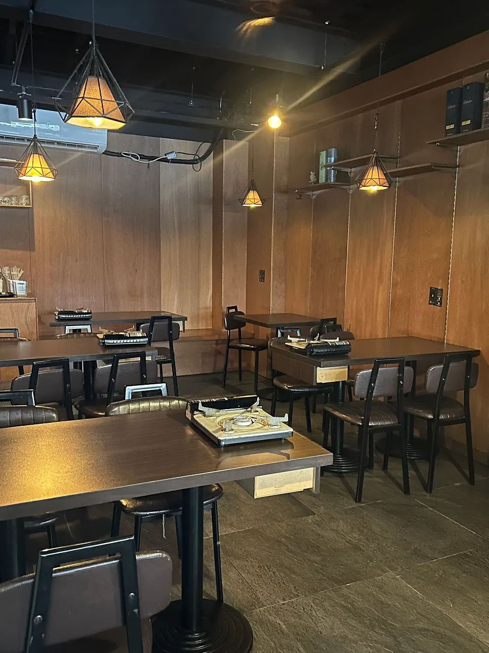 Wood-toned interior atmosphere