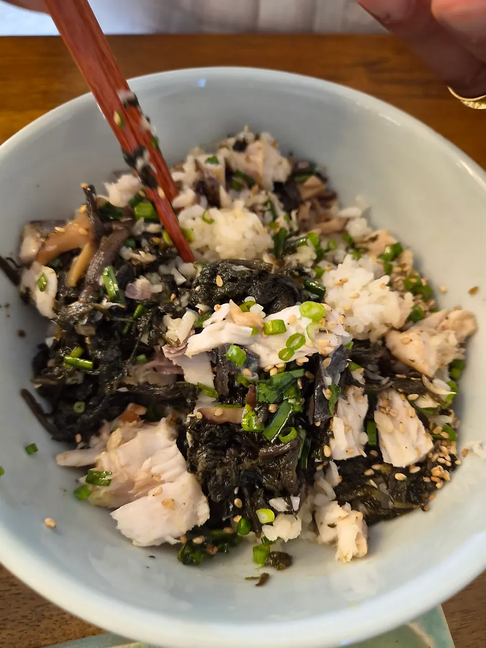 Mackerel gondre rice with added soy sauce