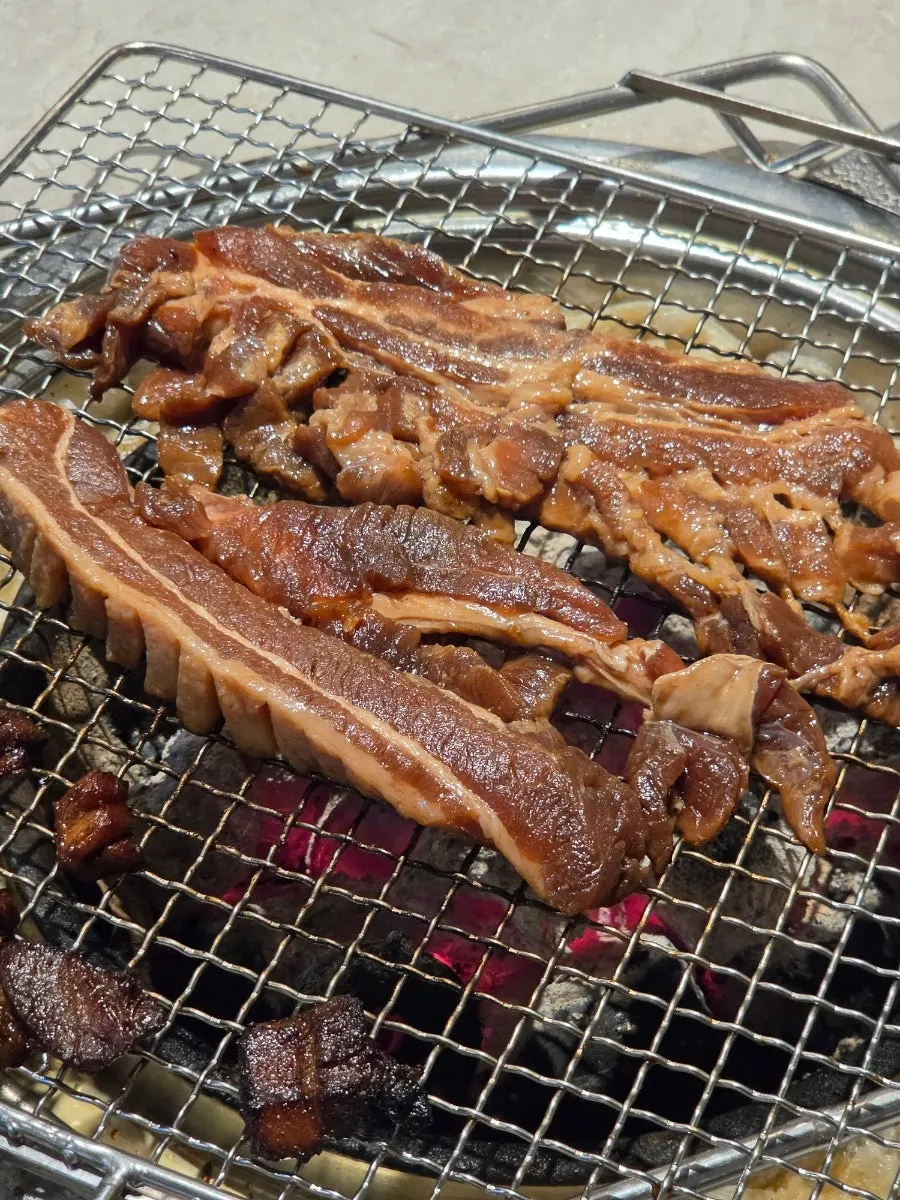 A piece of seasoned rib soaked in sauce