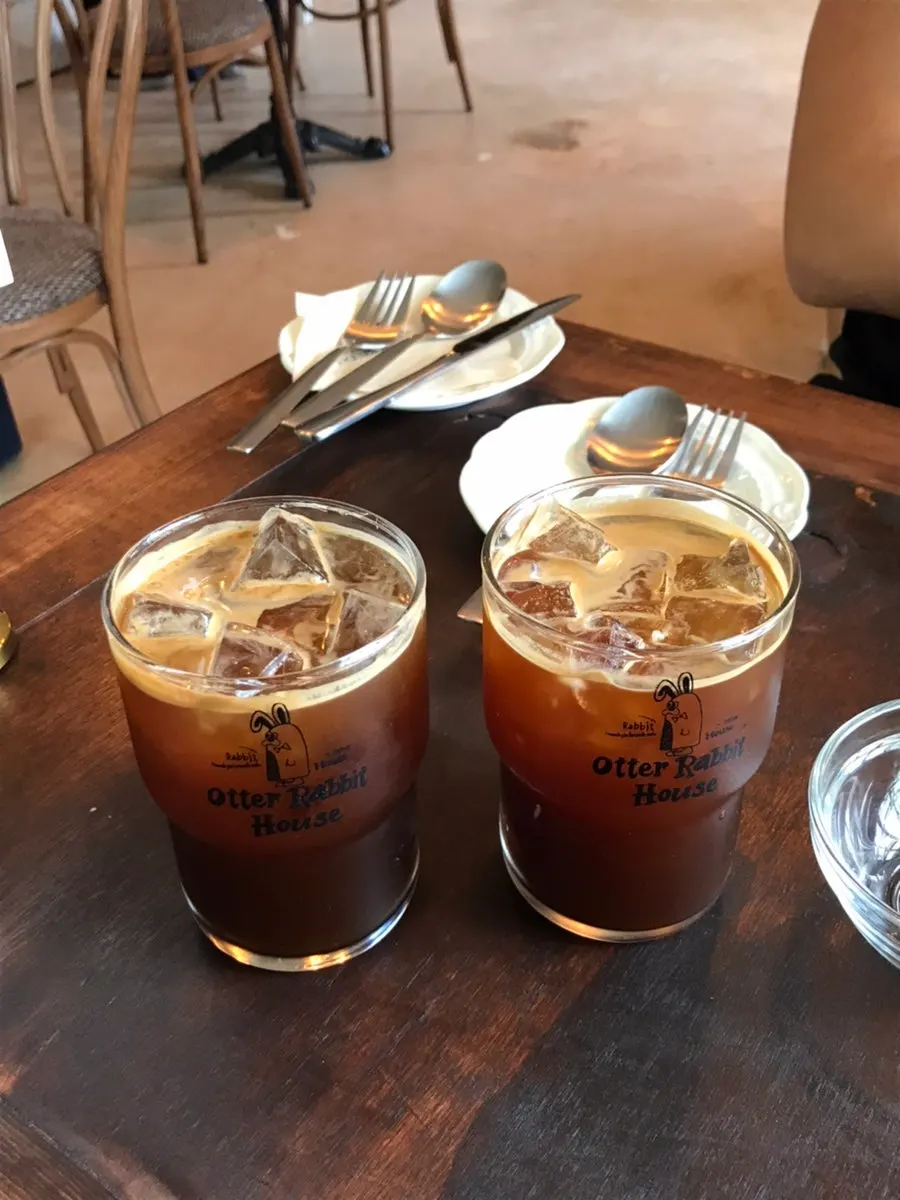 Ordered brunch dishes and coffee spread