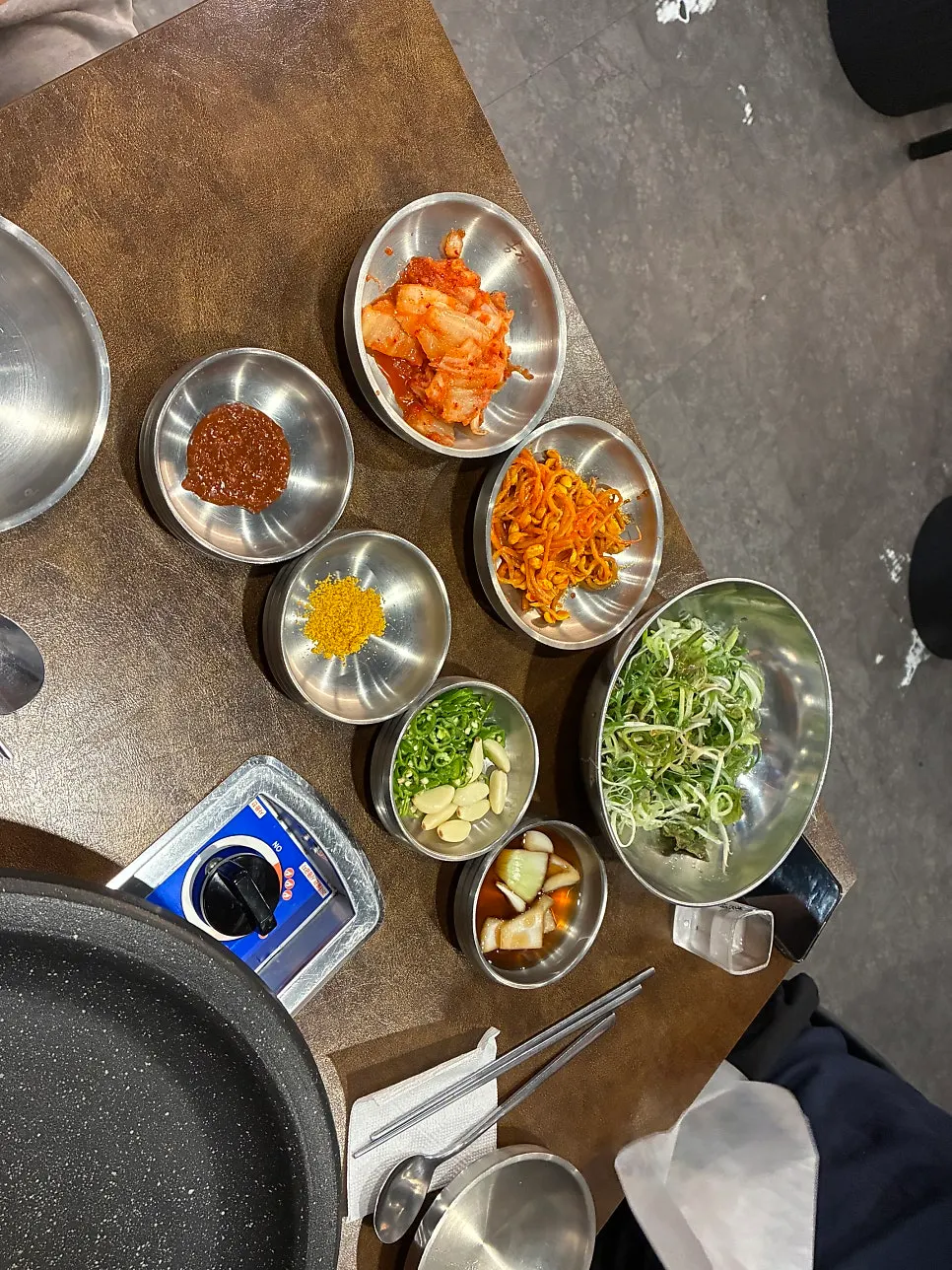 생막창과 생삼겹살 상차림