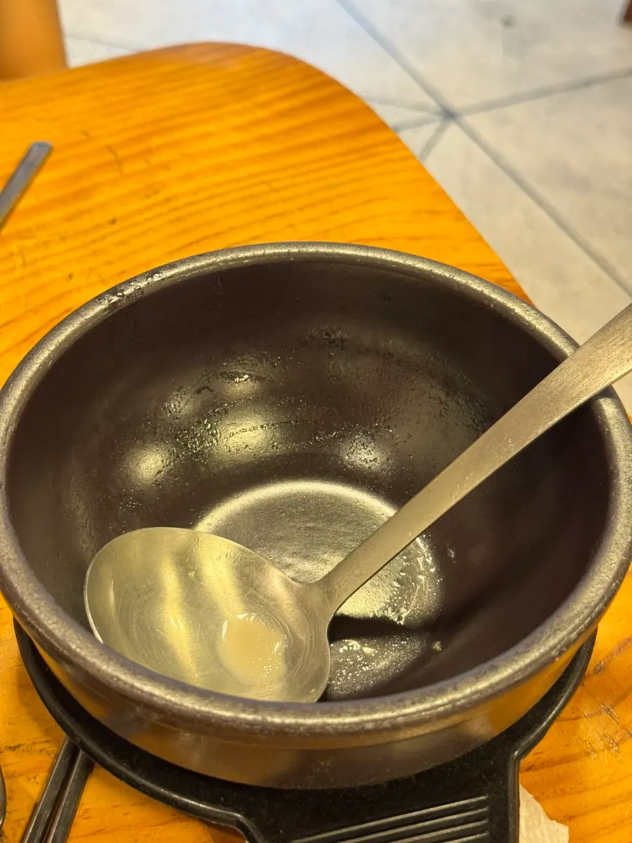 An emptied gukbap bowl