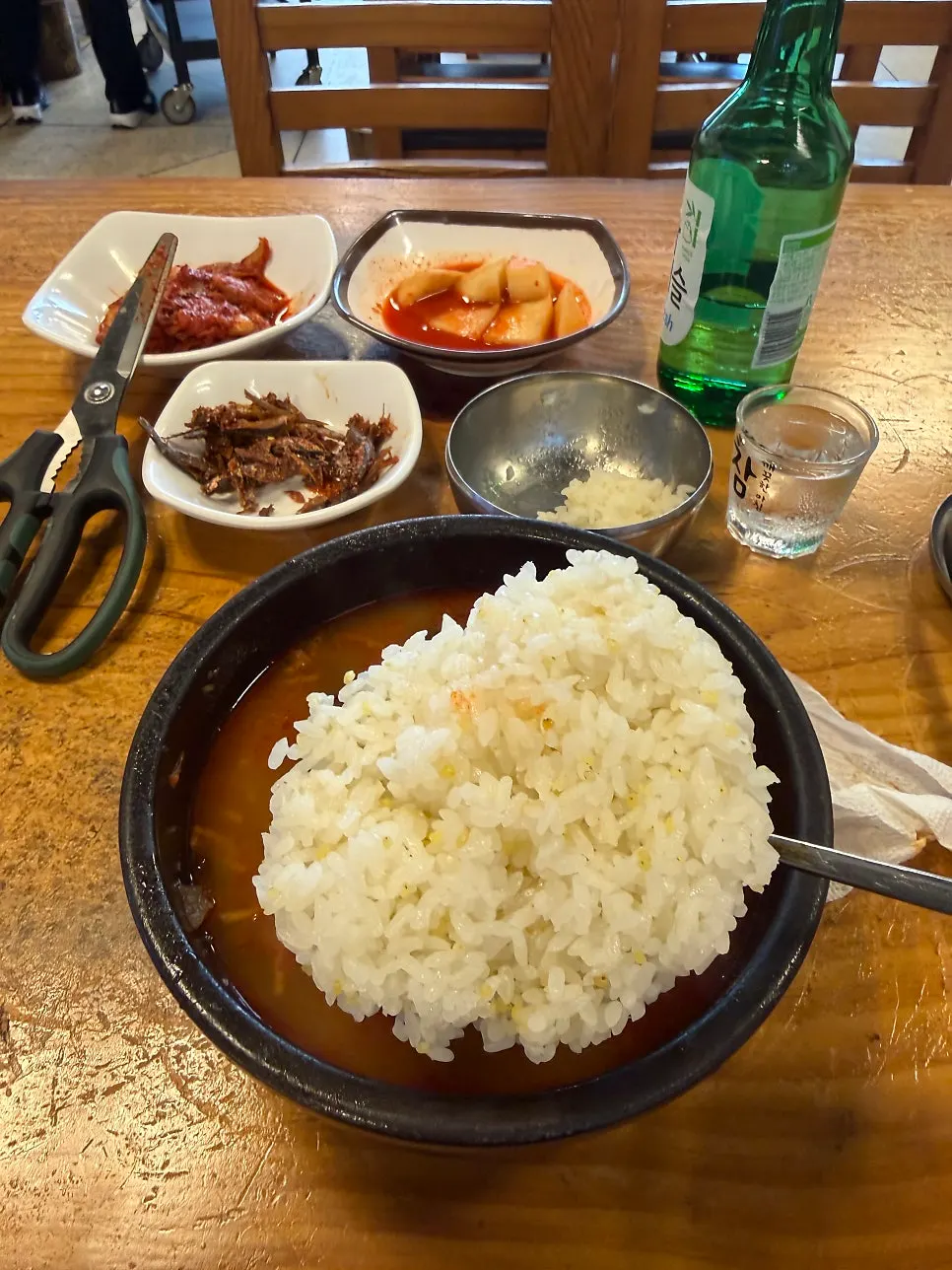 A refilled bowl of gukbap broth