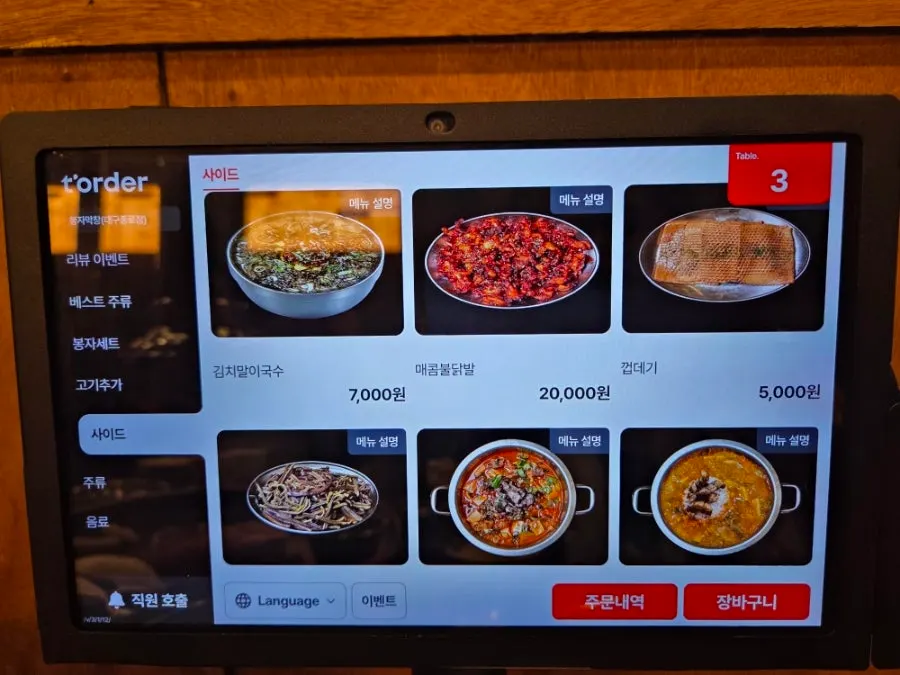Meat menu at Bongja Makchang