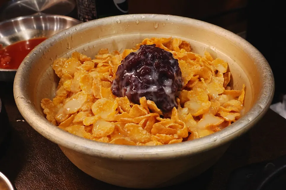 후식으로 먹은 팥빙수