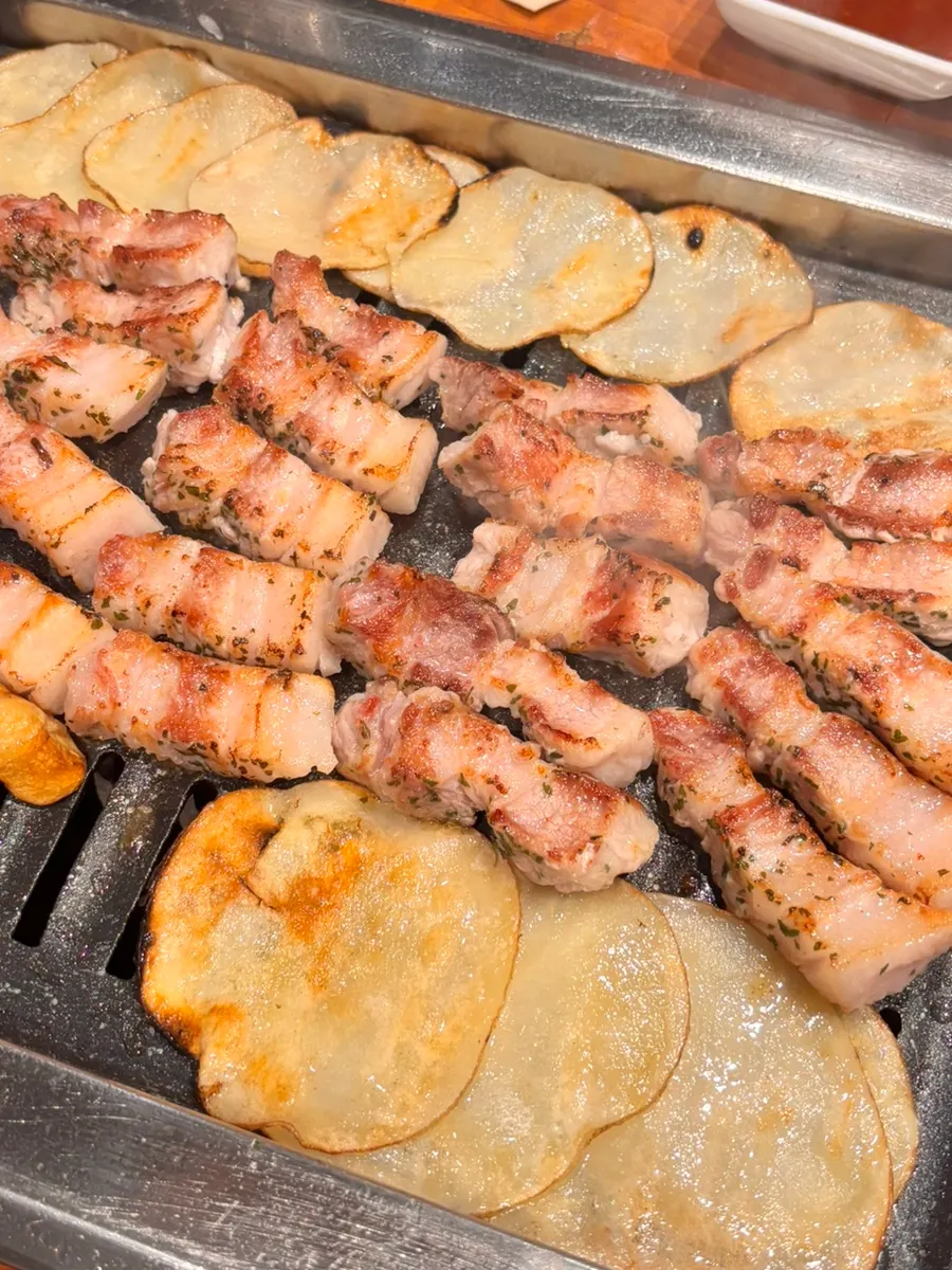 Pork belly cooked and cut into easy-to-eat pieces