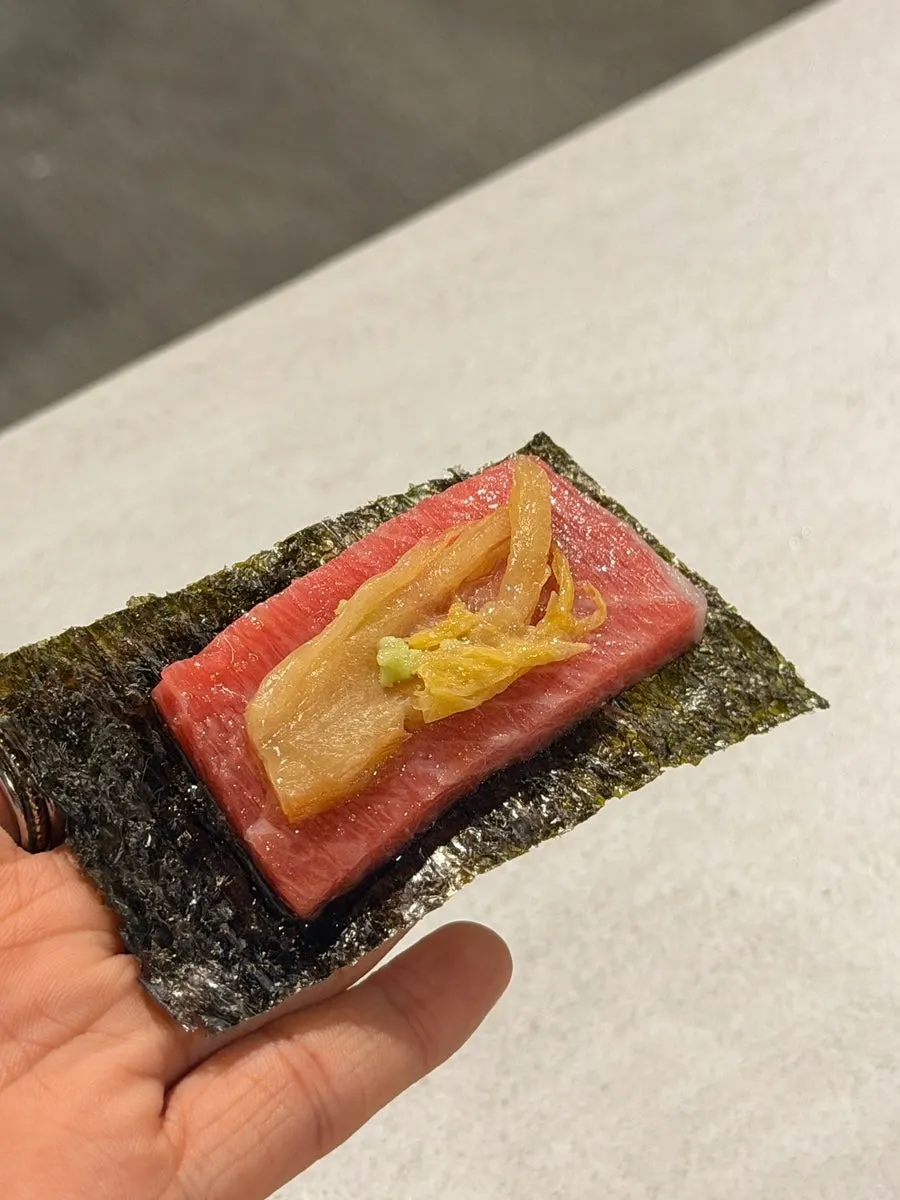 Bluefin tuna akami sushi