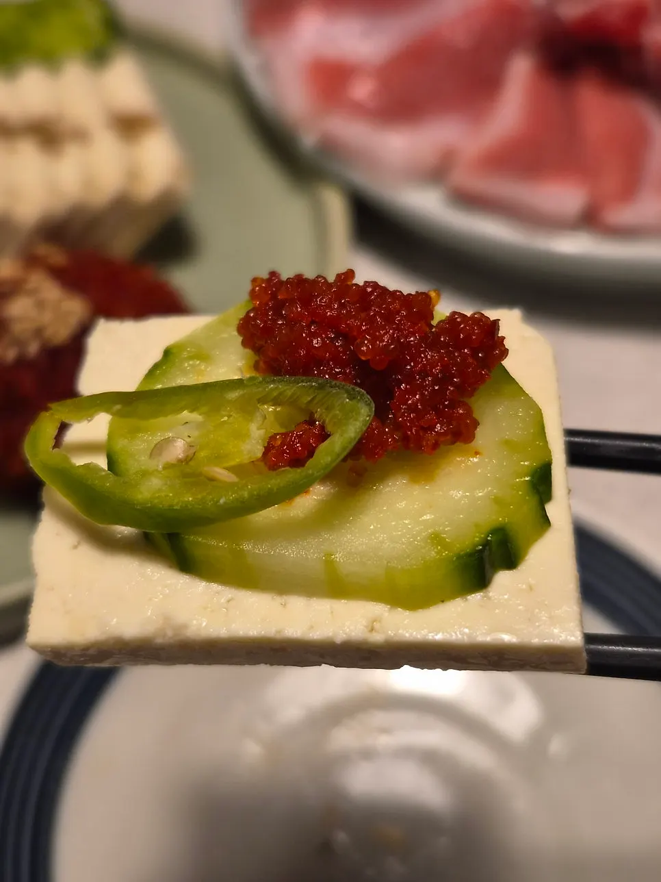 Sides with herring roe tofu