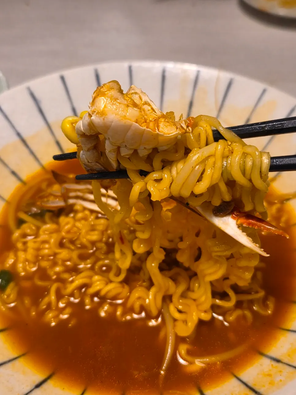 Seafood ramen with pleasantly firm noodles