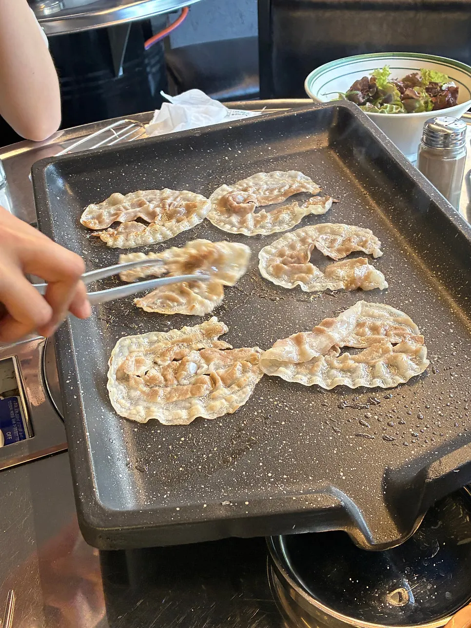 Close-up of frozen sliced pork