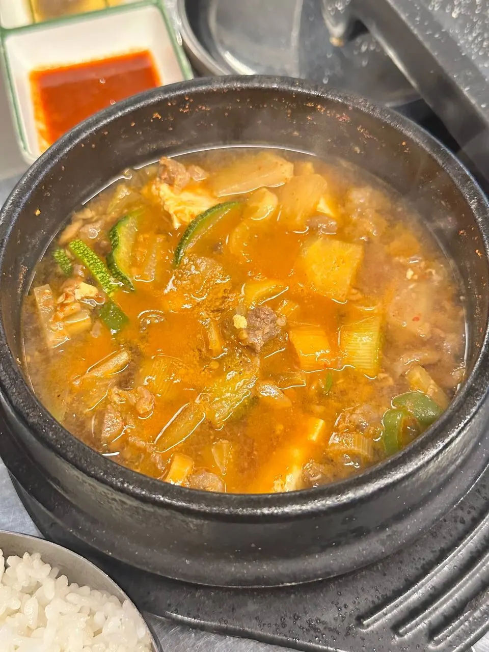 Ordered pork doenjang jjigae