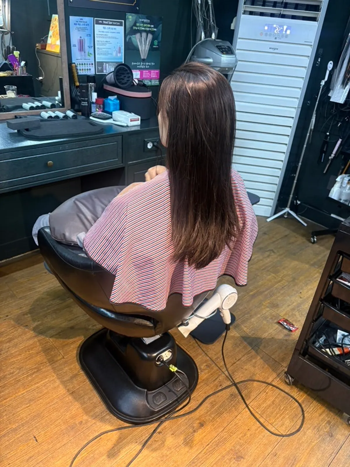 위드미헤어 뿌리염색 후 머리 모습