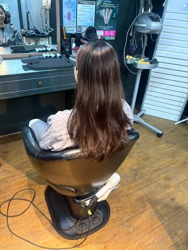 결혼 전 염색을 고민하던 헤어 상태