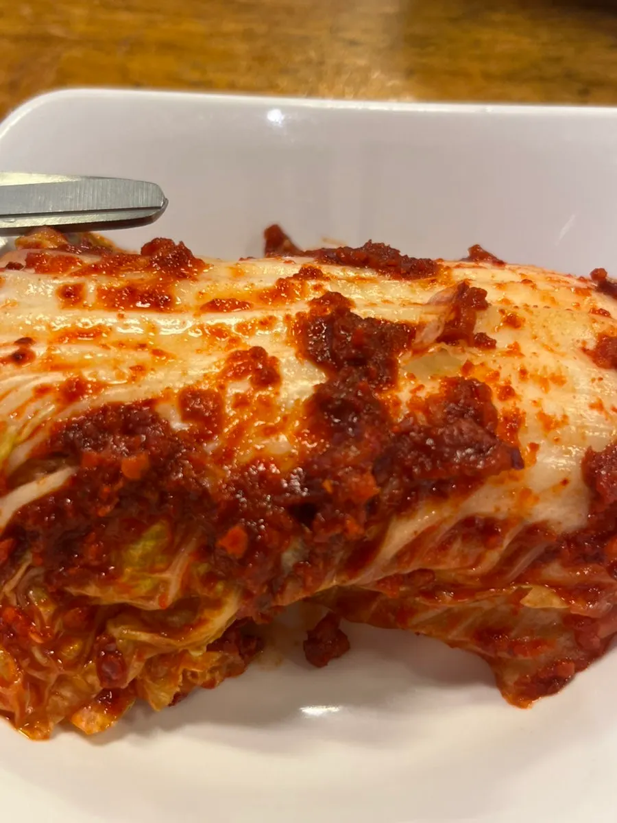 Spicy freshly tossed kimchi