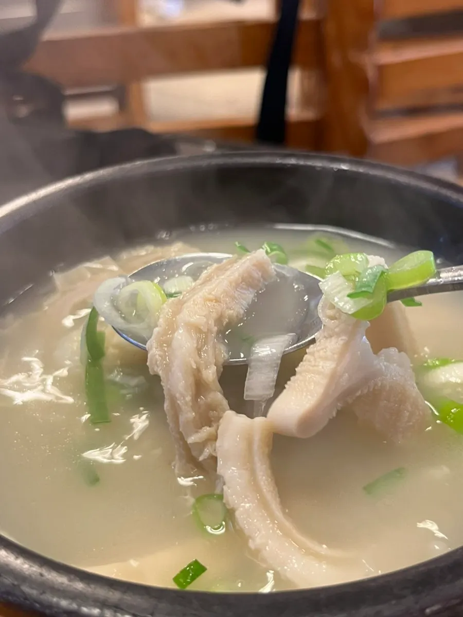 Meat pieces inside the seolleongtang