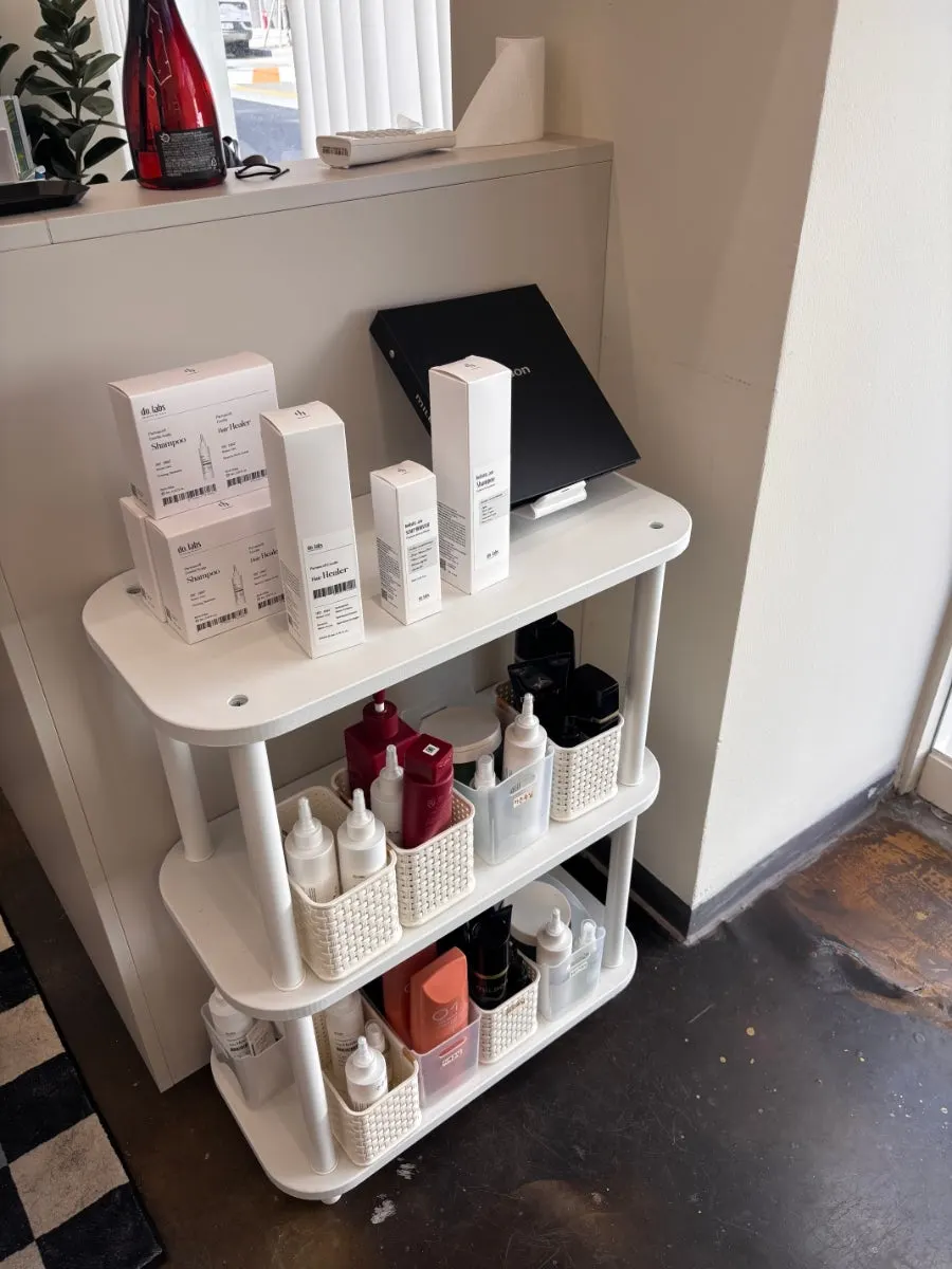 Inside the salon before the perm service