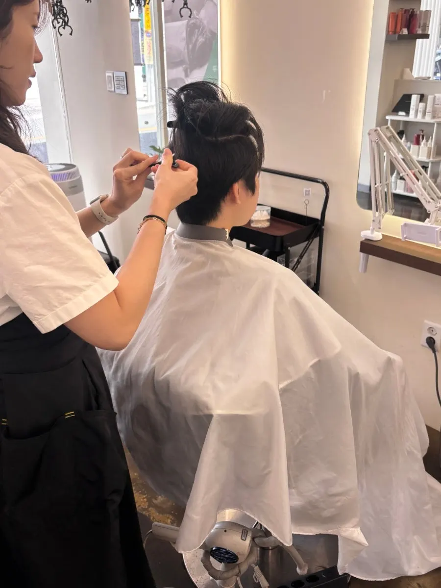 Men’s leaf perm haircut service
