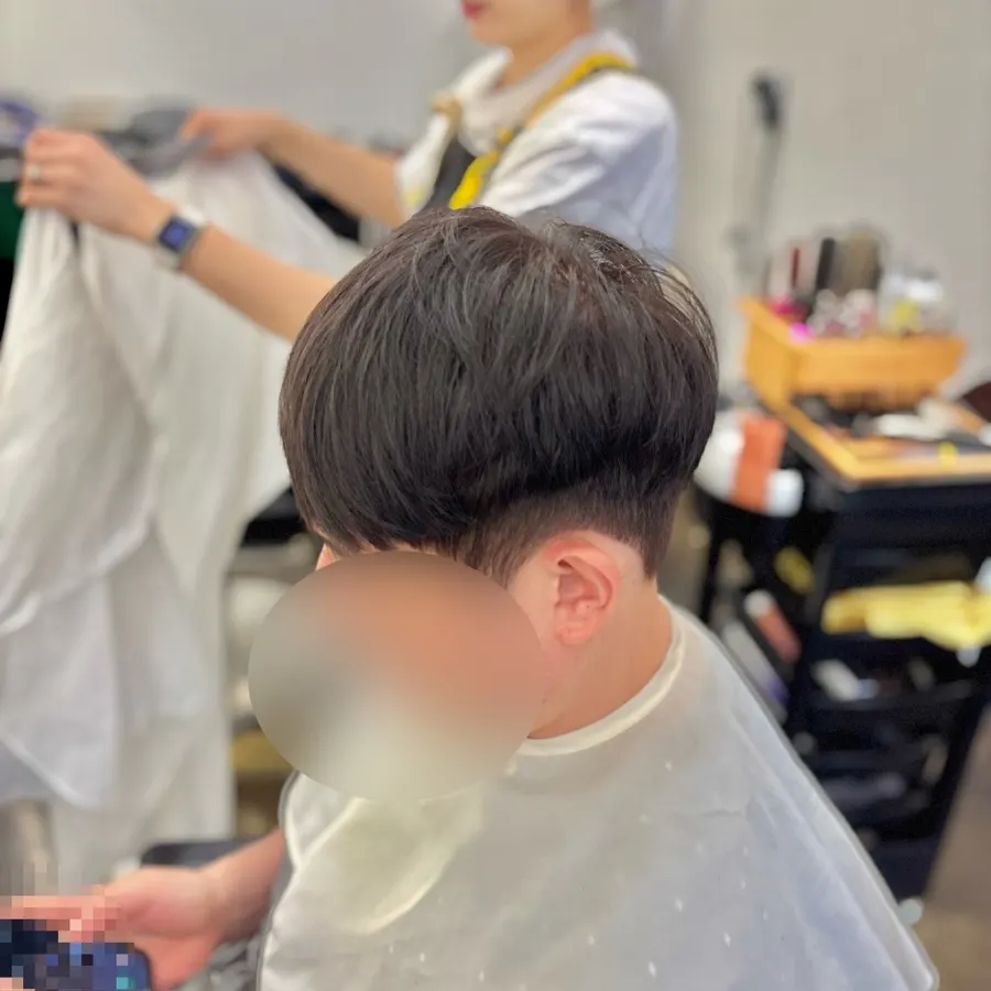 자연스럽게 커버된 새치 컬러 결과