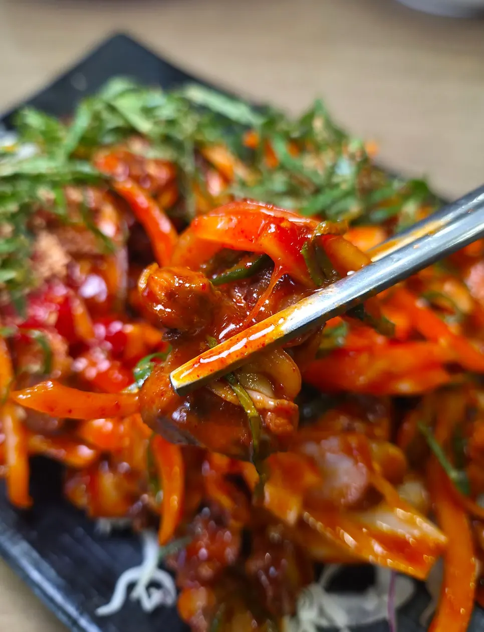 Cockle salad tossed with vegetables