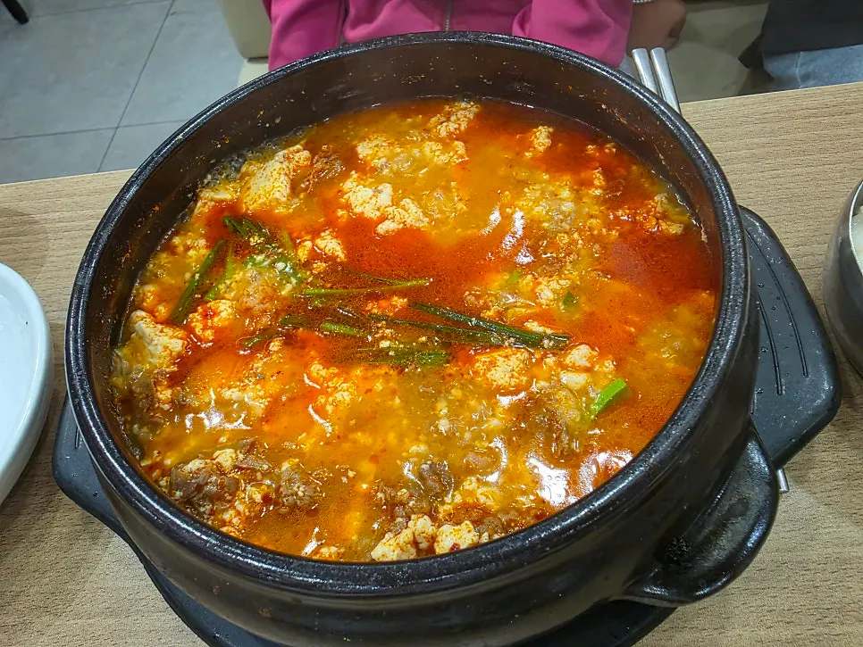 아이들이 먹은 차돌청국장순두부뚝배기